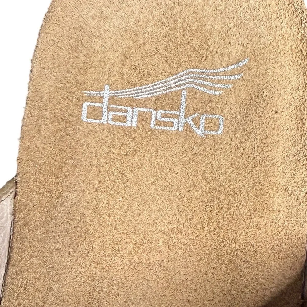 Dansko Gold Metallic Leather Wedge Slide Sandals Good Adjustable Womens 38 7.5-8